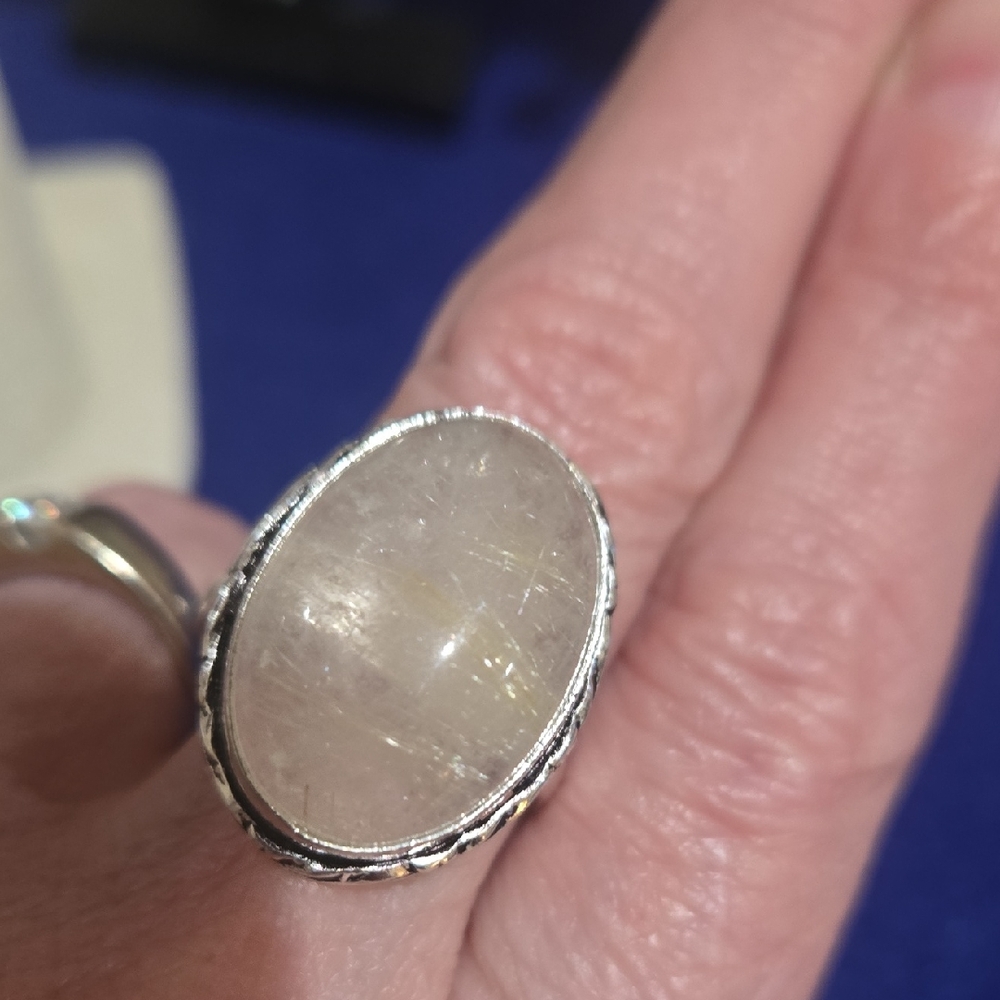 Silver Ring with White Stone